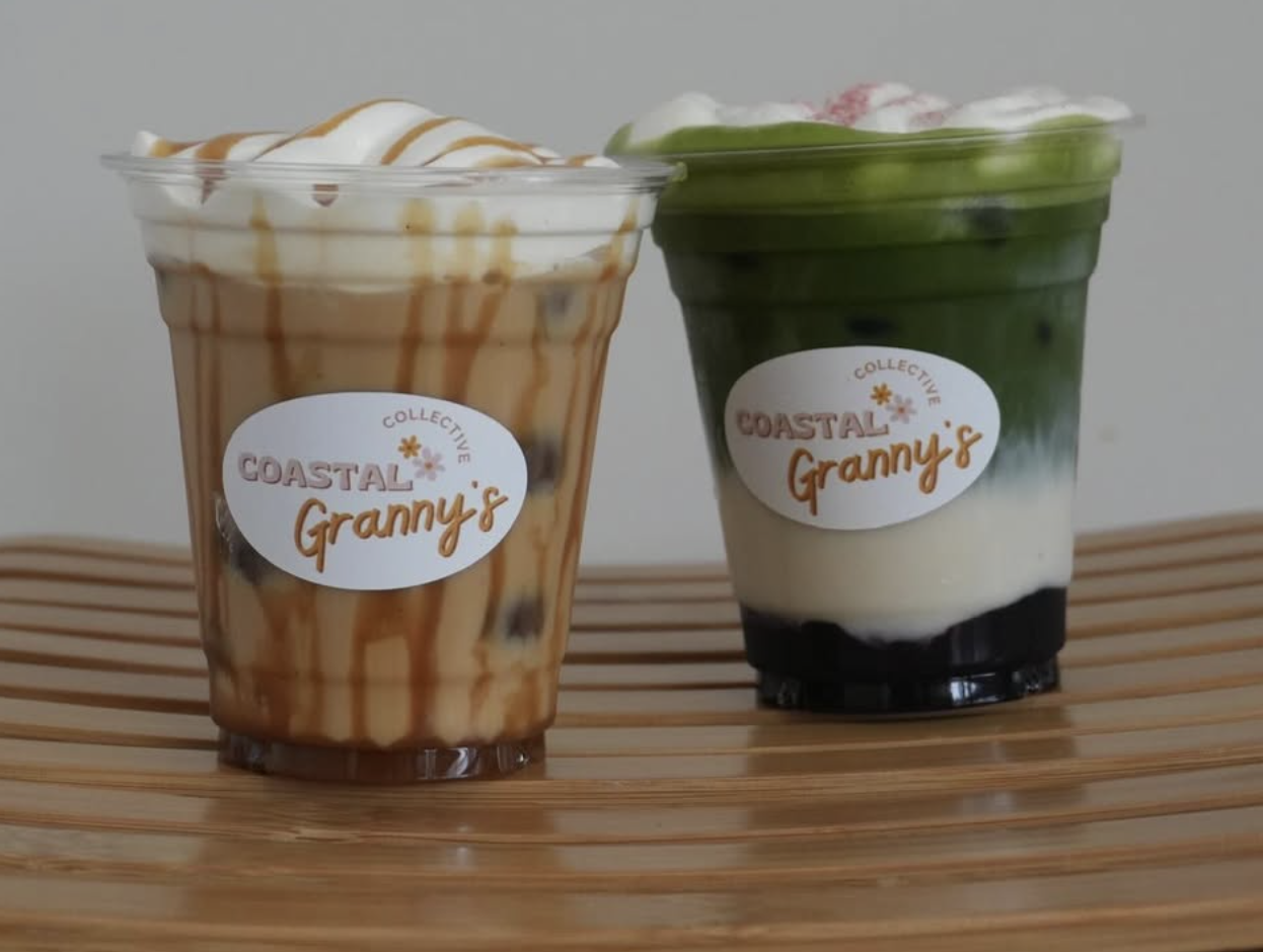 Coastal Granny's coffee and matcha drinks